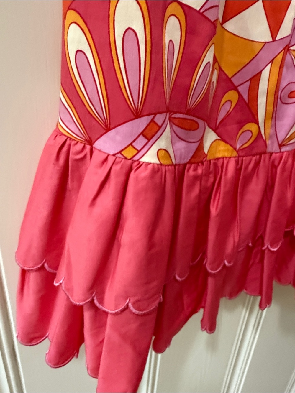 ALDEN ADAIR piper dress groovy baby S small pink NWT ruffle tiered - Picture 11 of 13